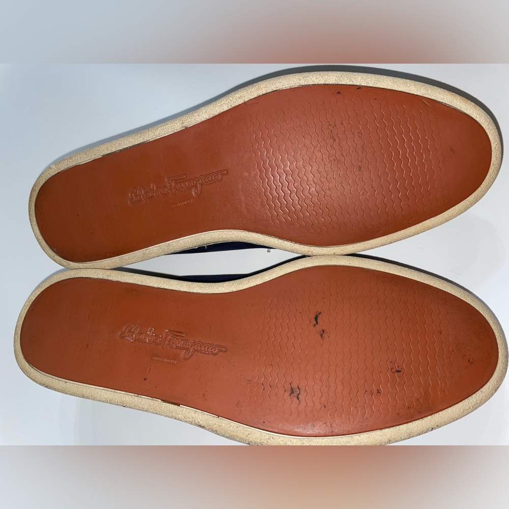 Vintage Salvatore Ferragamo Navy Blue Sneakers Size 12D - Picture 13 of 15